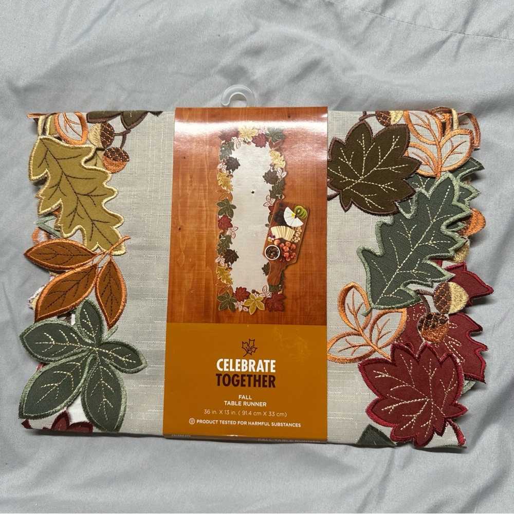 Orange and Green Dining Table Linens